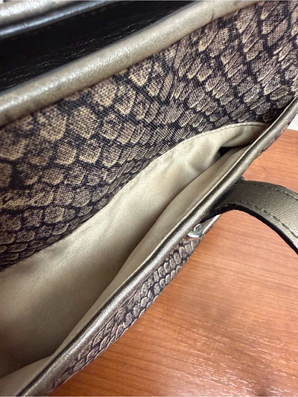 Coach CARRYALL Taylor Snake print tote handbag gunmetal Light Weight $398 - Picture 5 of 14